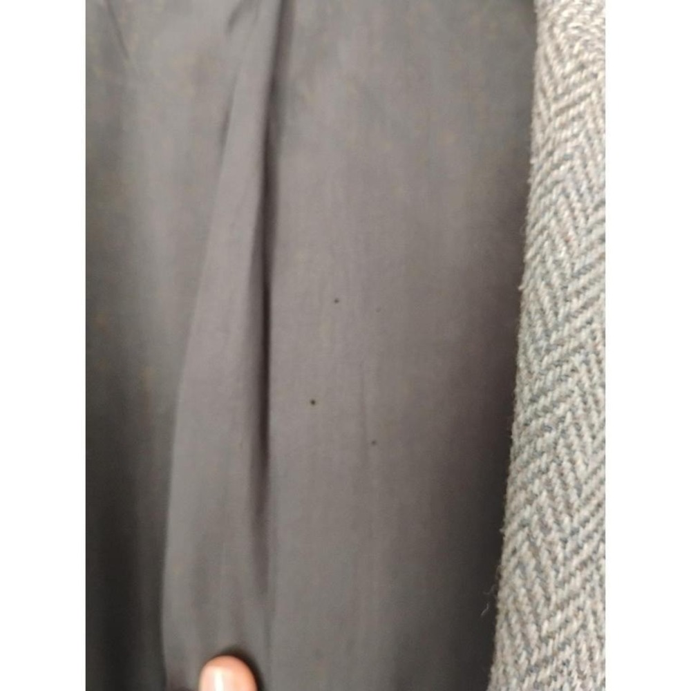 VTG John Blair Herringbone Blazer Mens 40 Gray Two Button Wool Blend Sport Coat - Picture 8 of 8
